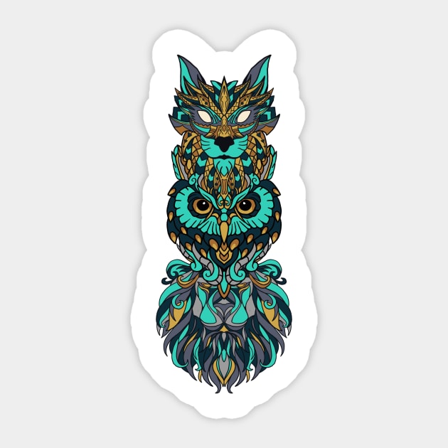 Lynx Owl Lion Totem Sticker by TylerMade
